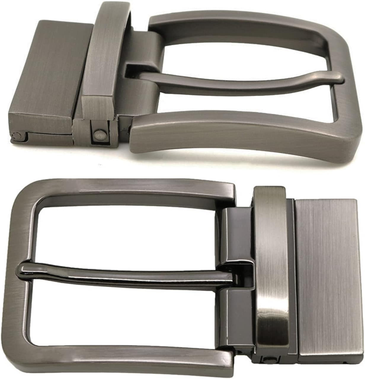 2 Pcs Generic 1.3"(33-34 Mm) Single Prong Square Belt Buckle Replacement Belt Buckle, Men Metal Belt Buckle Replacement Rectangular Pin Buckle, Single Prong Rectangular Pin Belt Buckle